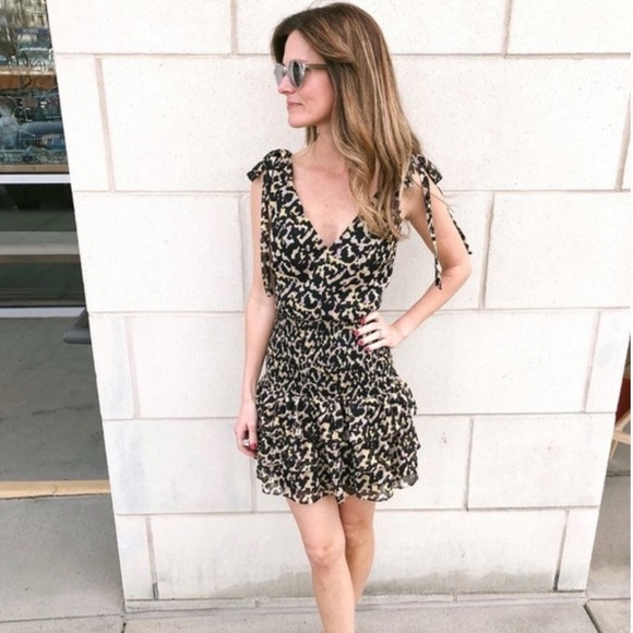 Amanda Uprichard Zita Leopard Ruffle Mini Dress - Picture 7 of 11